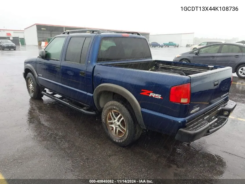 2004 Chevrolet S-10 Ls VIN: 1GCDT13X44K108736 Lot: 40845082