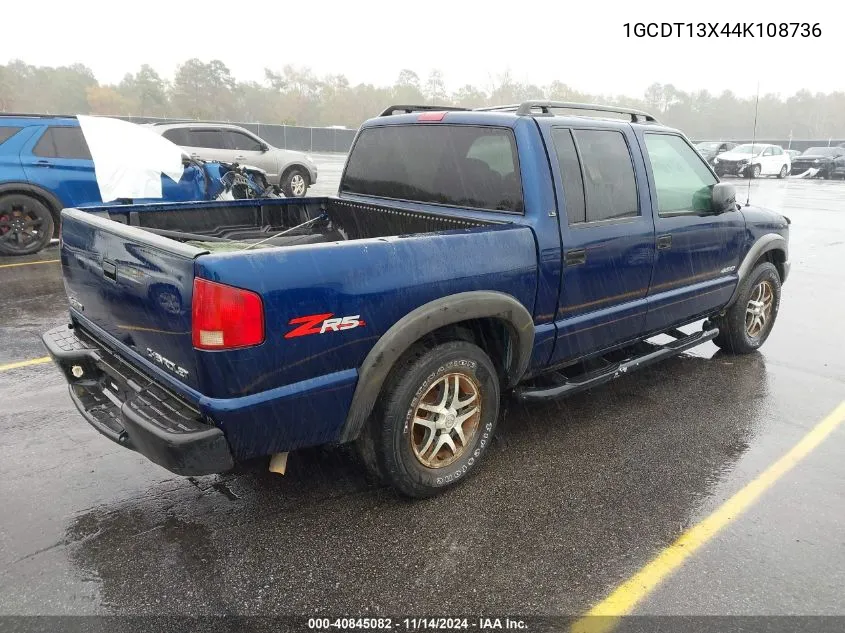 2004 Chevrolet S-10 Ls VIN: 1GCDT13X44K108736 Lot: 40845082