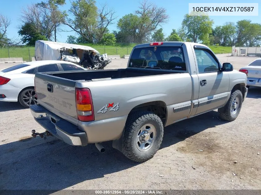 1999 Chevrolet Silverado 1500 VIN: 1GCEK14V4XZ170587 Lot: 39512954