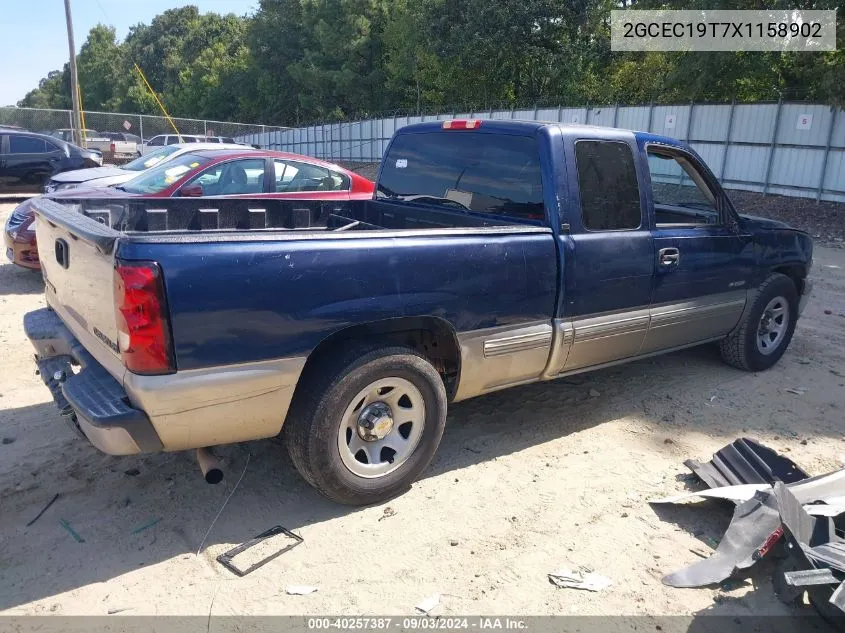 1999 Chevrolet Silverado 1500 Ls VIN: 2GCEC19T7X1158902 Lot: 40257387