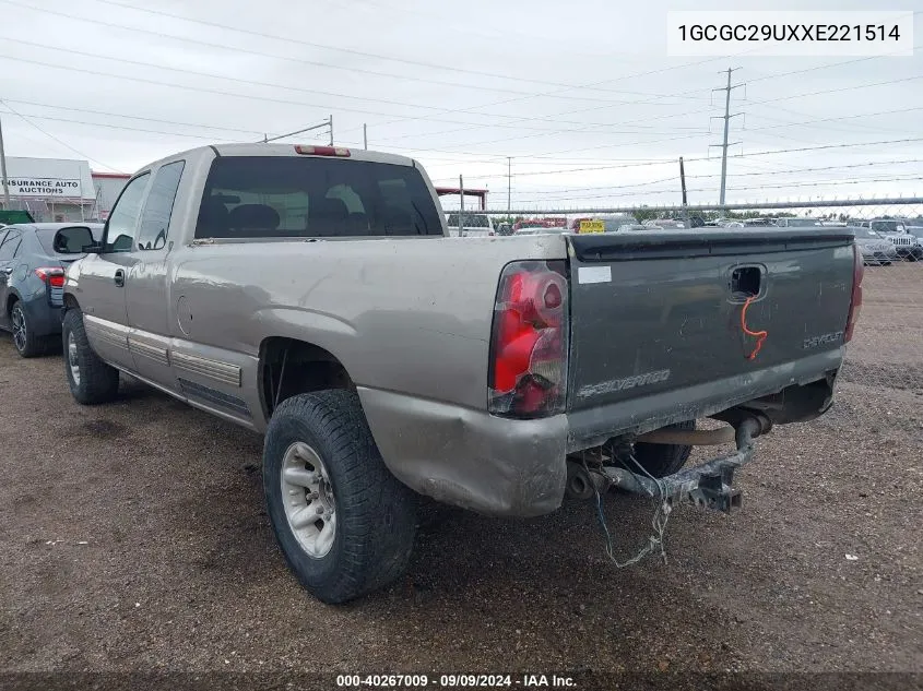 1999 Chevrolet Silverado 2500 Ls VIN: 1GCGC29UXXE221514 Lot: 40267009