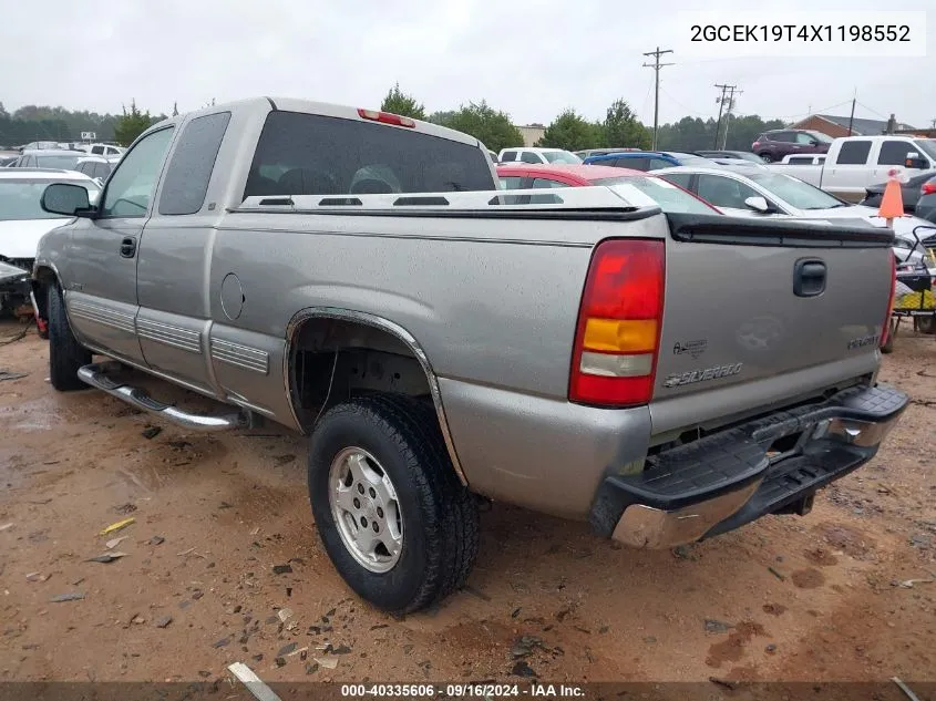 1999 Chevrolet Silverado K1500 VIN: 2GCEK19T4X1198552 Lot: 40335606