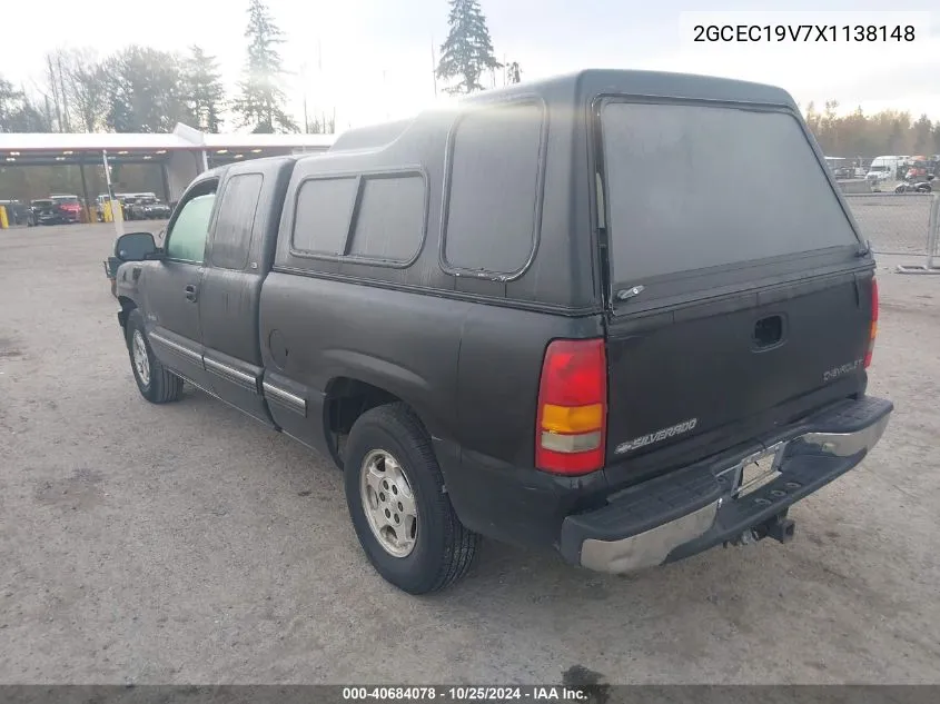 1999 Chevrolet Silverado 1500 Ls VIN: 2GCEC19V7X1138148 Lot: 40684078