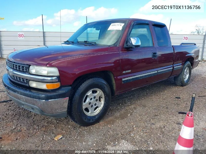 1999 Chevrolet Silverado 1500 Ls VIN: 2GCEC19T0X1136756 Lot: 40817078