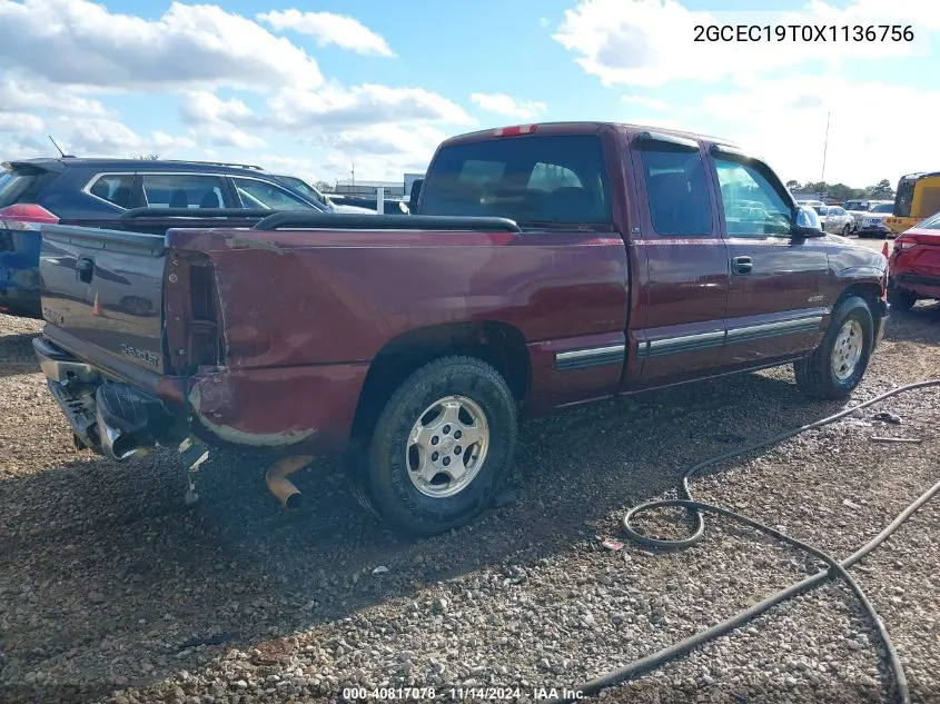 1999 Chevrolet Silverado 1500 Ls VIN: 2GCEC19T0X1136756 Lot: 40817078