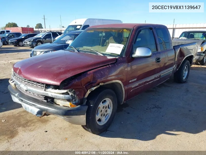 1999 Chevrolet Silverado 1500 Ls VIN: 2GCEC19V8X1139647 Lot: 40912106