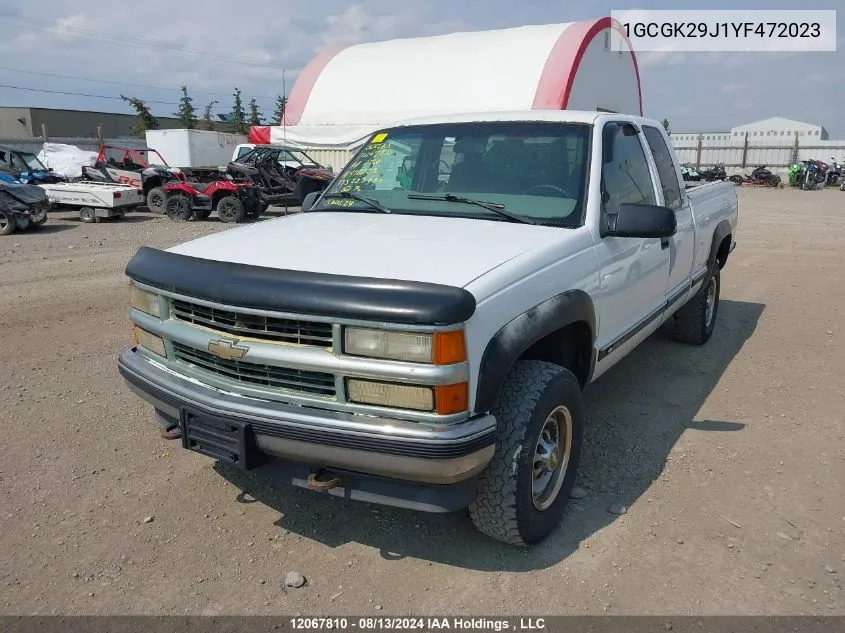 2000 Chevrolet C/K 2500 VIN: 1GCGK29J1YF472023 Lot: 12067810