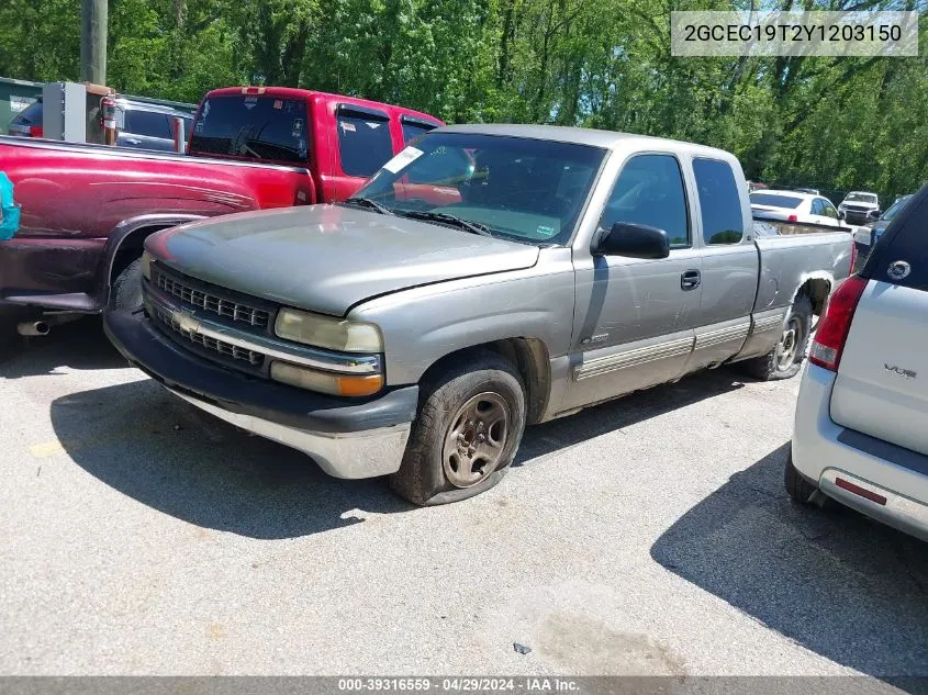 2000 Chevrolet Silverado 1500 Ls VIN: 2GCEC19T2Y1203150 Lot: 39316559