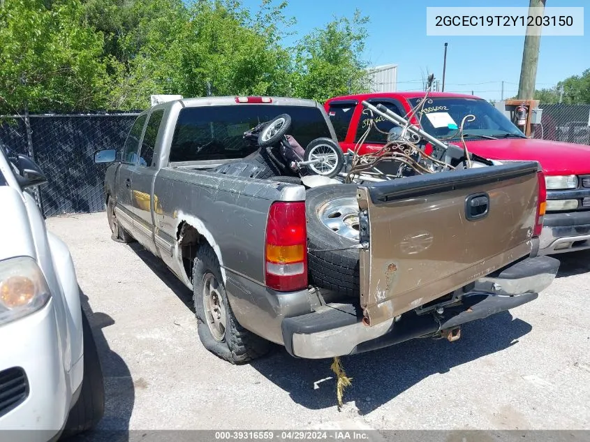 2000 Chevrolet Silverado 1500 Ls VIN: 2GCEC19T2Y1203150 Lot: 39316559