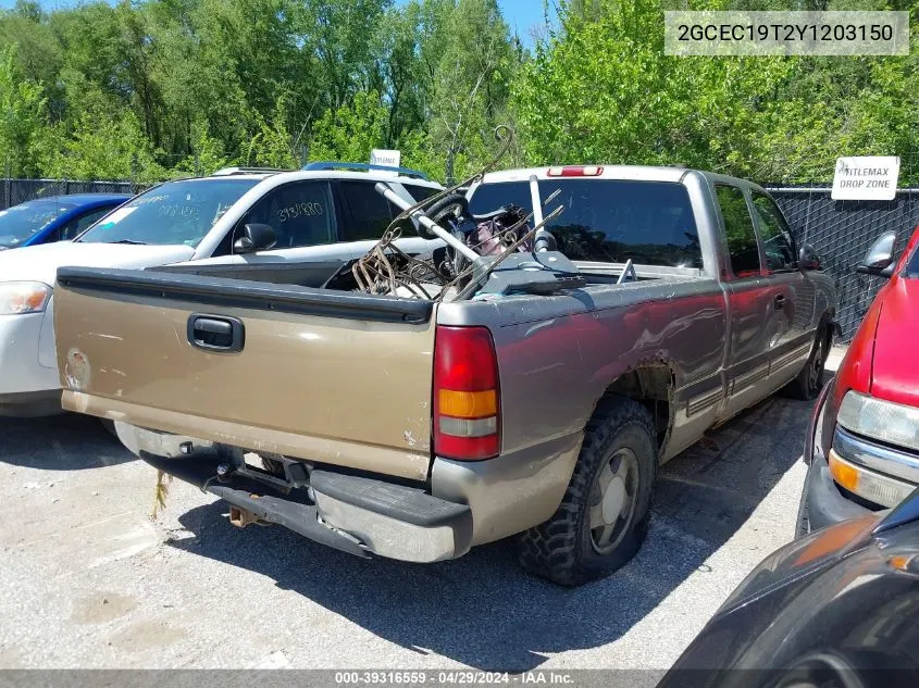 2000 Chevrolet Silverado 1500 Ls VIN: 2GCEC19T2Y1203150 Lot: 39316559