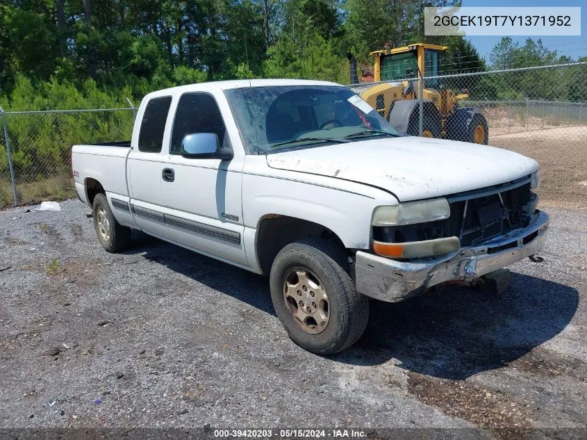 2GCEK19T7Y1371952 2000 Chevrolet Silverado 1500 Ls