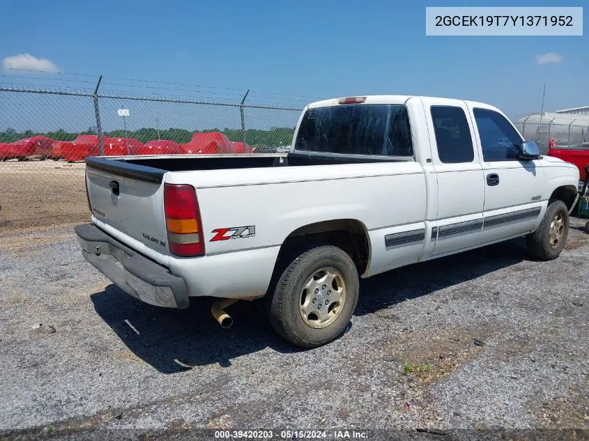 2GCEK19T7Y1371952 2000 Chevrolet Silverado 1500 Ls