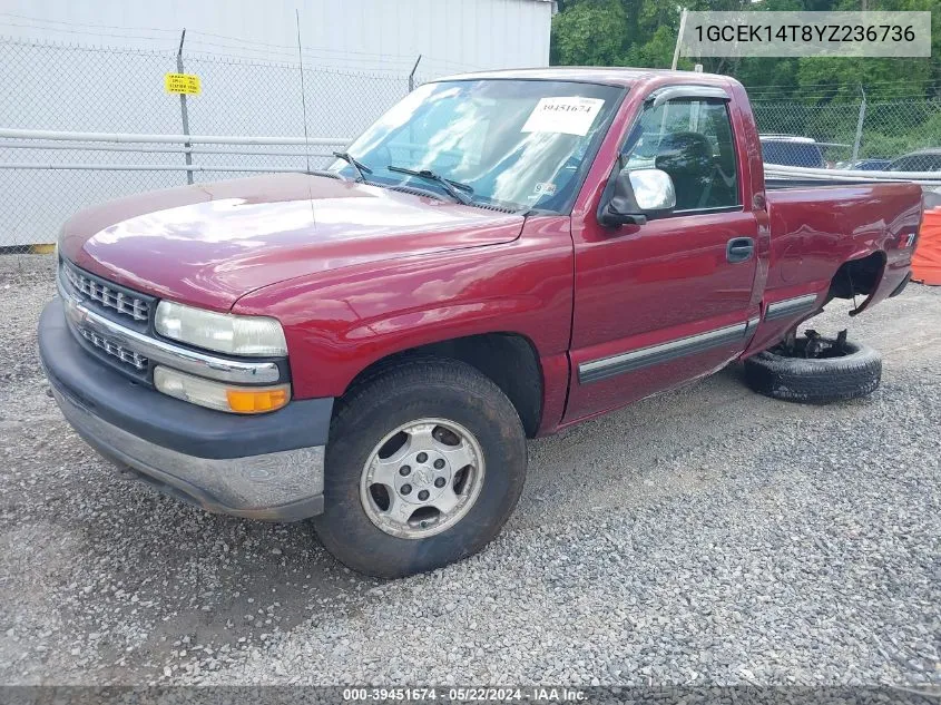 1GCEK14T8YZ236736 2000 Chevrolet Silverado 1500 Ls