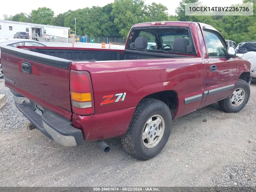 2000 Chevrolet Silverado 1500 Ls VIN: 1GCEK14T8YZ236736 Lot: 39451674