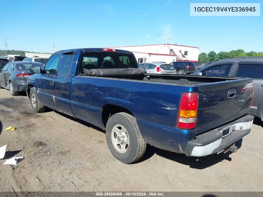 2000 Chevrolet Silverado 1500 VIN: 1GCEC19V4YE336945 Lot: 39588085