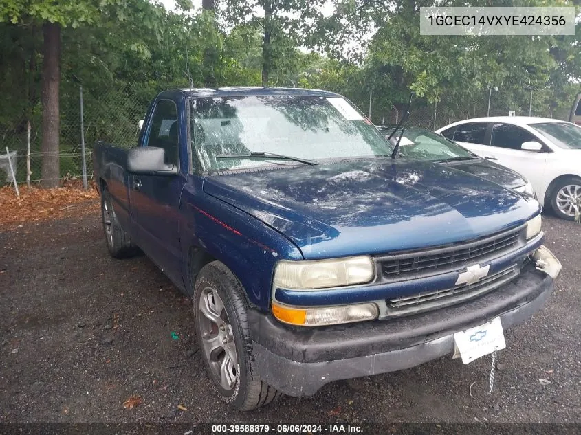 2000 Chevrolet Silverado 1500 VIN: 1GCEC14VXYE424356 Lot: 39588879