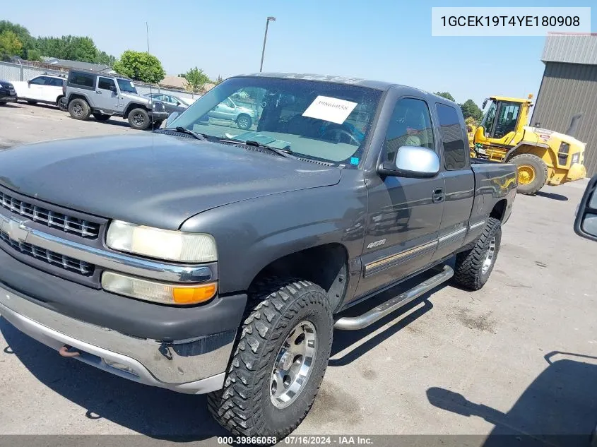 2000 Chevrolet Silverado 1500 Lt VIN: 1GCEK19T4YE180908 Lot: 39866058