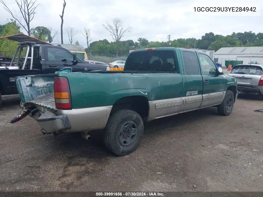 2000 Chevrolet Silverado 2500 Ls VIN: 1GCGC29U3YE284942 Lot: 39991656