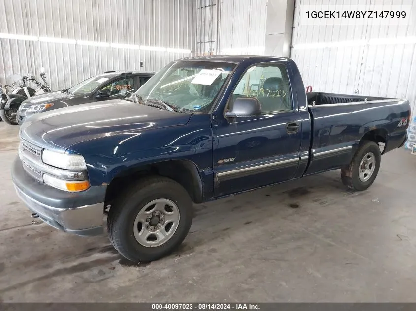 2000 Chevrolet Silverado 1500 VIN: 1GCEK14W8YZ147999 Lot: 40097023