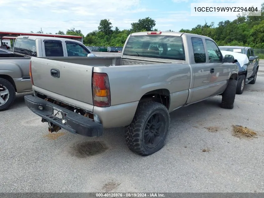 2000 Chevrolet Silverado 1500 Ls VIN: 1GCEC19W9YZ294404 Lot: 40125976