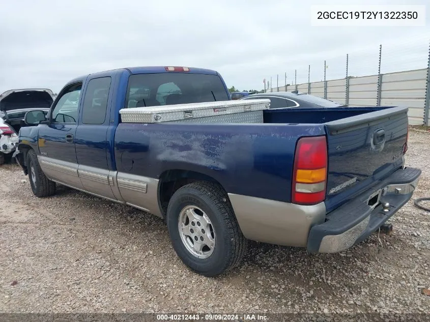 2000 Chevrolet Silverado C1500 VIN: 2GCEC19T2Y1322350 Lot: 40212443