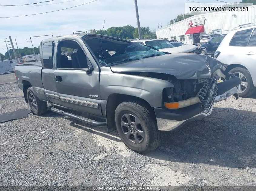 2000 Chevrolet Silverado 1500 Ls VIN: 1GCEK19V0YE393551 Lot: 40250343