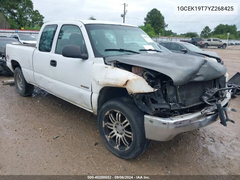 2000 Chevrolet Silverado 1500 VIN: 1GCEK19T7YZ268425 Lot: 40258552