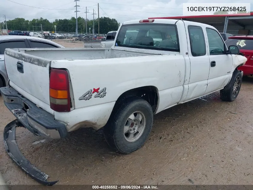 2000 Chevrolet Silverado 1500 VIN: 1GCEK19T7YZ268425 Lot: 40258552