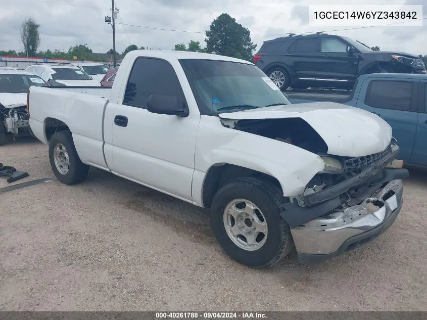 2000 Chevrolet Silverado 1500 C1500 VIN: 1GCEC14W6YZ343842 Lot: 40261788