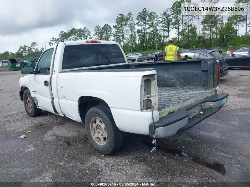 2000 Chevrolet Silverado C1500 VIN: 1GCEC14W3YZ268596 Lot: 40263716