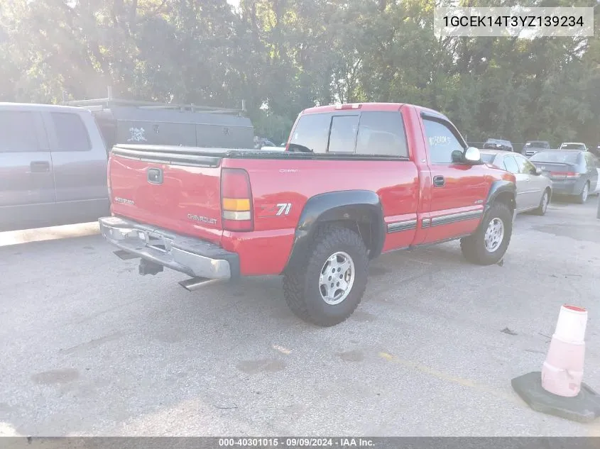 2000 Chevrolet Silverado 1500 Ls VIN: 1GCEK14T3YZ139234 Lot: 40301015