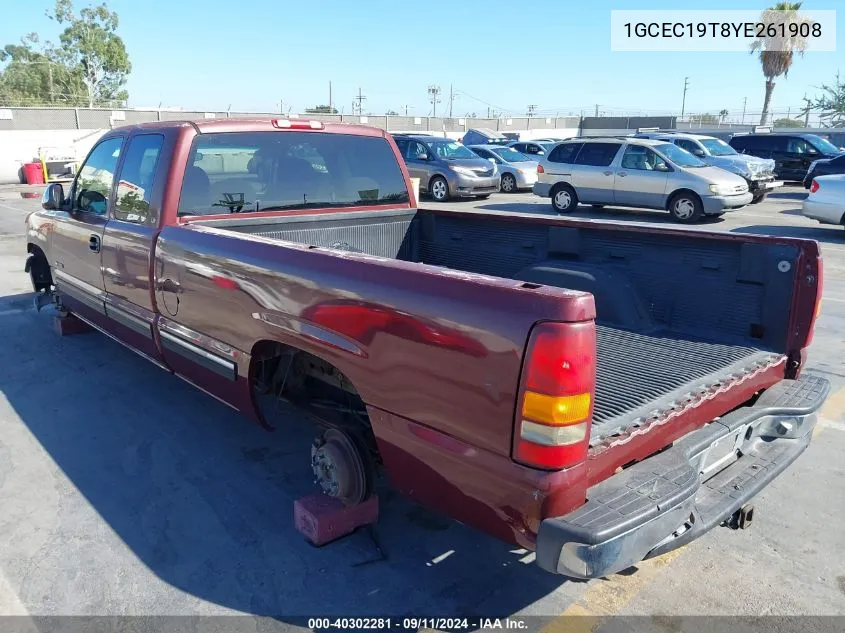 2000 Chevrolet Silverado C1500 VIN: 1GCEC19T8YE261908 Lot: 40302281