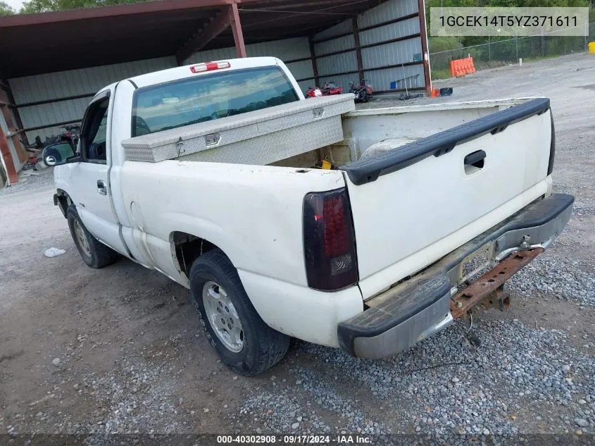 2000 Chevrolet Silverado 1500 Ls VIN: 1GCEK14T5YZ371611 Lot: 40302908