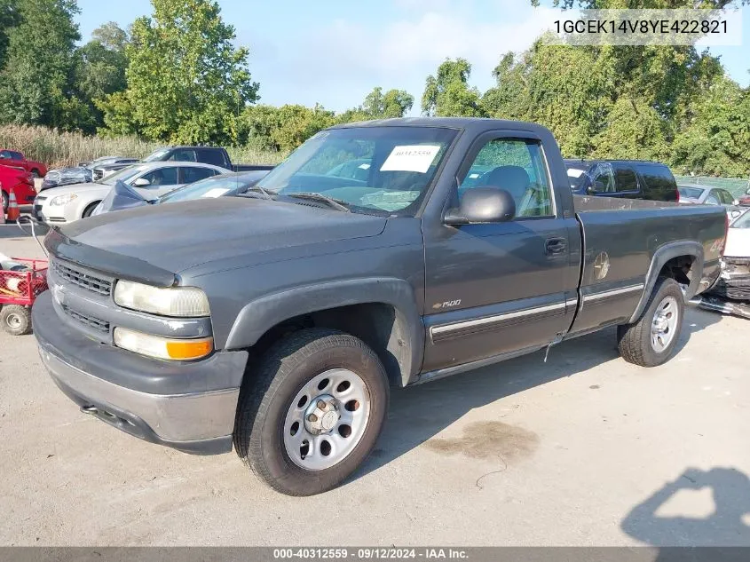 2000 Chevrolet Silverado 1500 K1500 VIN: 1GCEK14V8YE422821 Lot: 40312559