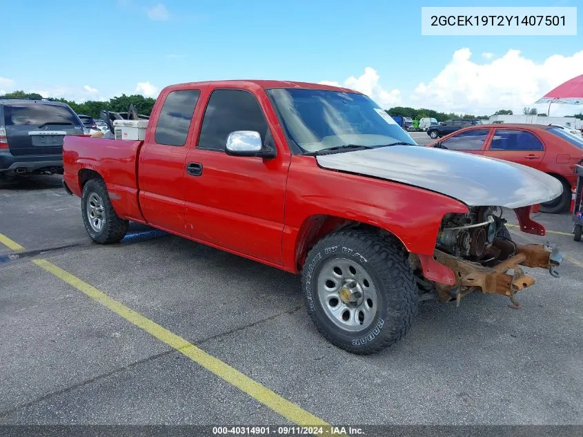 2GCEK19T2Y1407501 2000 Chevrolet Silverado 1500 Lt