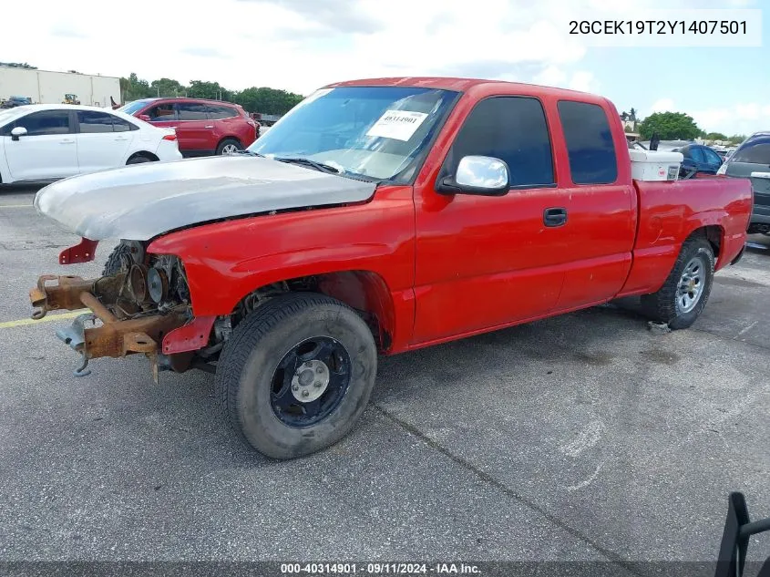 2000 Chevrolet Silverado 1500 Lt VIN: 2GCEK19T2Y1407501 Lot: 40314901