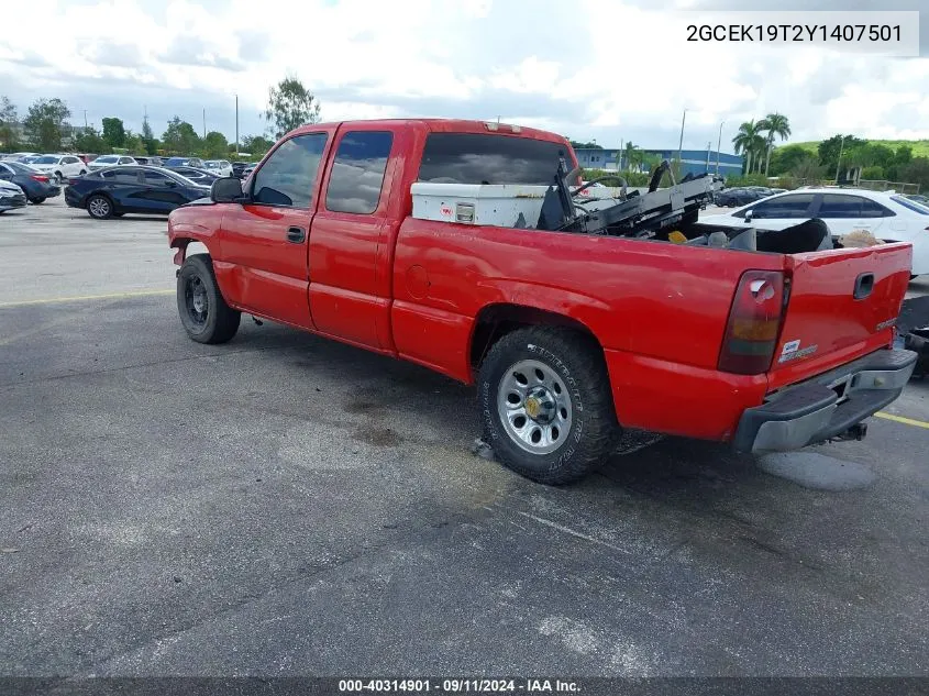 2000 Chevrolet Silverado 1500 Lt VIN: 2GCEK19T2Y1407501 Lot: 40314901