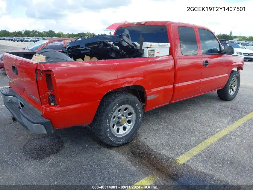 2000 Chevrolet Silverado 1500 Lt VIN: 2GCEK19T2Y1407501 Lot: 40314901