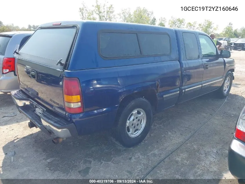 2000 Chevrolet Silverado 1500 Ls VIN: 1GCEC19T2YZ160646 Lot: 40319706