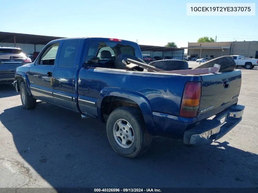 2000 Chevrolet Silverado 1500 Lt VIN: 1GCEK19T2YE337075 Lot: 40326596