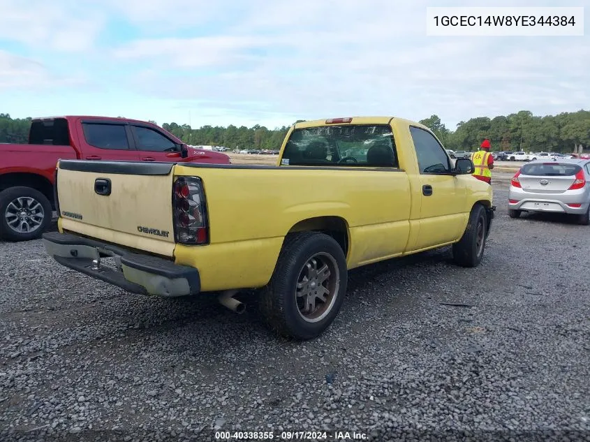 2000 Chevrolet Silverado 1500 VIN: 1GCEC14W8YE344384 Lot: 40338355