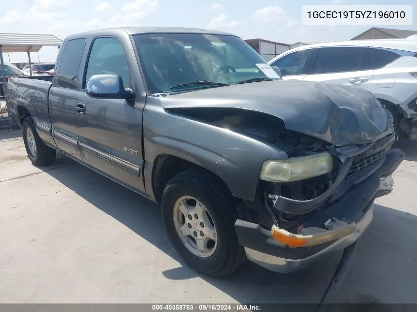 2000 Chevrolet Silverado 1500 Ls VIN: 1GCEC19T5YZ196010 Lot: 40358783