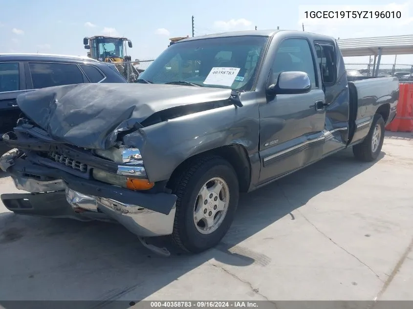 2000 Chevrolet Silverado 1500 Ls VIN: 1GCEC19T5YZ196010 Lot: 40358783