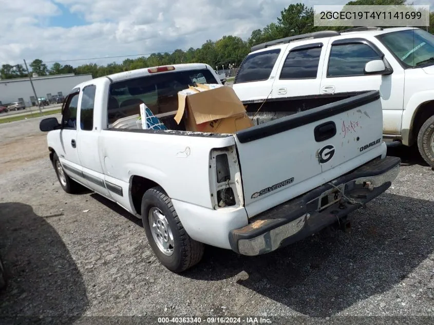 2000 Chevrolet Silverado 1500 Ls VIN: 2GCEC19T4Y1141699 Lot: 40363340