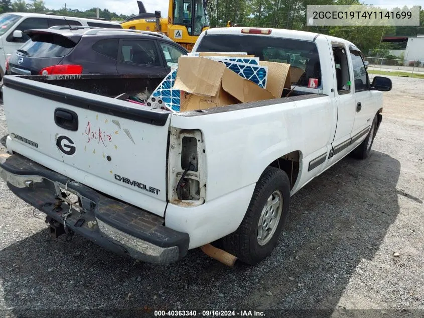 2000 Chevrolet Silverado 1500 Ls VIN: 2GCEC19T4Y1141699 Lot: 40363340