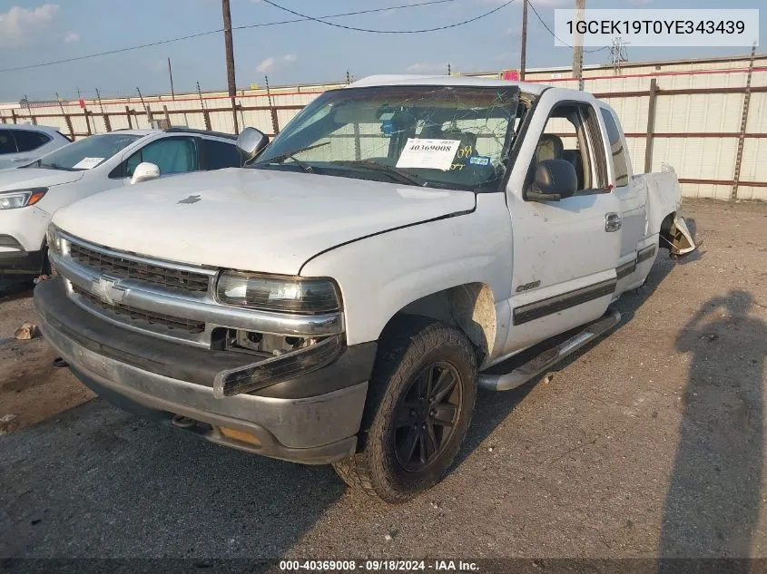 1GCEK19T0YE343439 2000 Chevrolet Silverado 1500 Lt