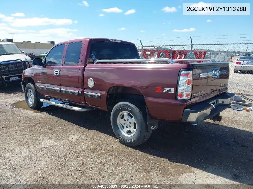 2GCEK19T2Y1313988 2000 Chevrolet Silverado 1500 Lt