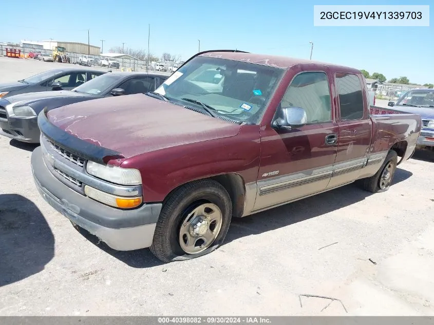 2000 Chevrolet Silverado 1500 C1500 VIN: 2GCEC19V4Y1339703 Lot: 40398082