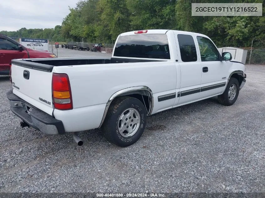 2000 Chevrolet Silverado C1500 VIN: 2GCEC19T1Y1216522 Lot: 40401880