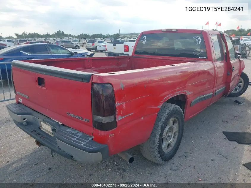 2000 Chevrolet Silverado 1500 Ls VIN: 1GCEC19T5YE284241 Lot: 40402273